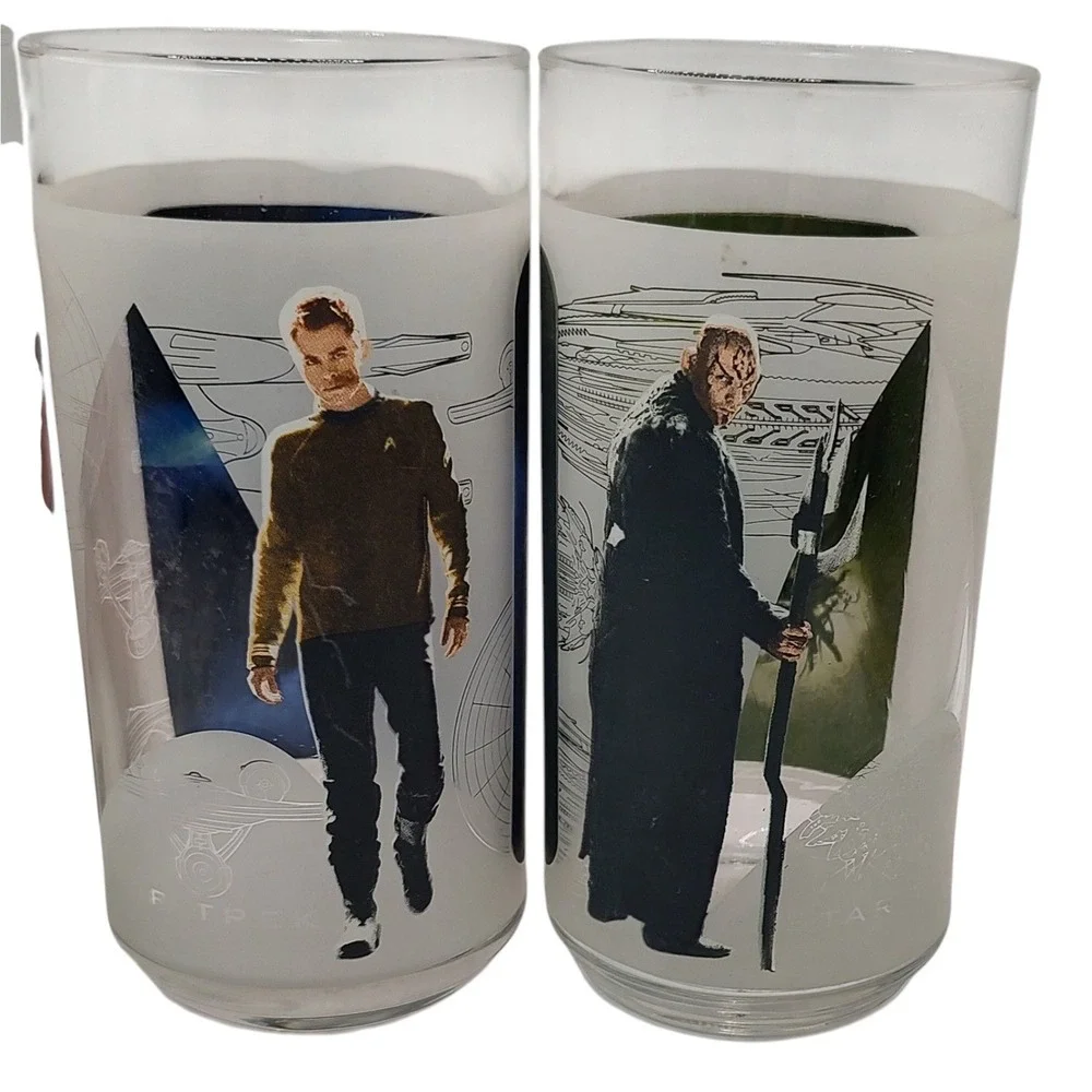 Star Trek Glasses Cups Collectors Set Burger‎ King Exclusive 2009 Three Set SEE